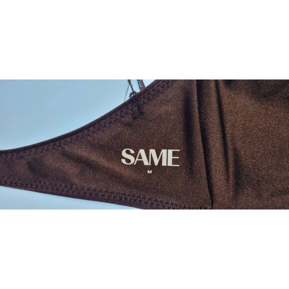 SAME LOS ANGELES BIKINY WOMENS Knotted Top And High Weist Bootom M 90's Brown - Picture 8 of 9